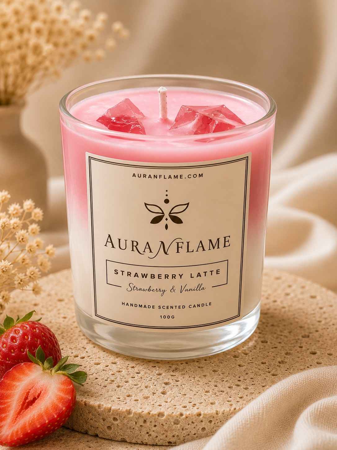 Iced Strawberry Latte Candle